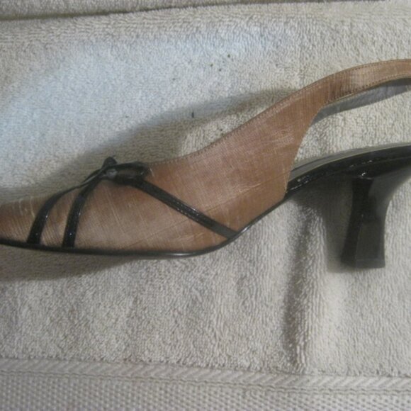 Caressa Trumpet linen slingback womens's shoe with bow - Picture 6 of 13